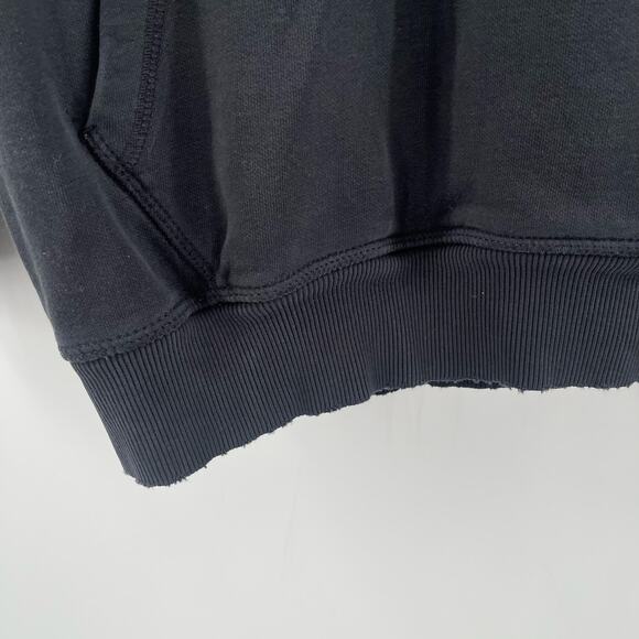 GYMSHARK Crest Hoodie Sweatshirt Size Medium Black/Gray Men's Distressed Cotton - Picture 7 of 13